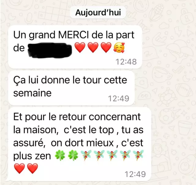 Merci infiniment pour le magnifique message de retour du nettoyage de lieux 🙏🏻😊☀️